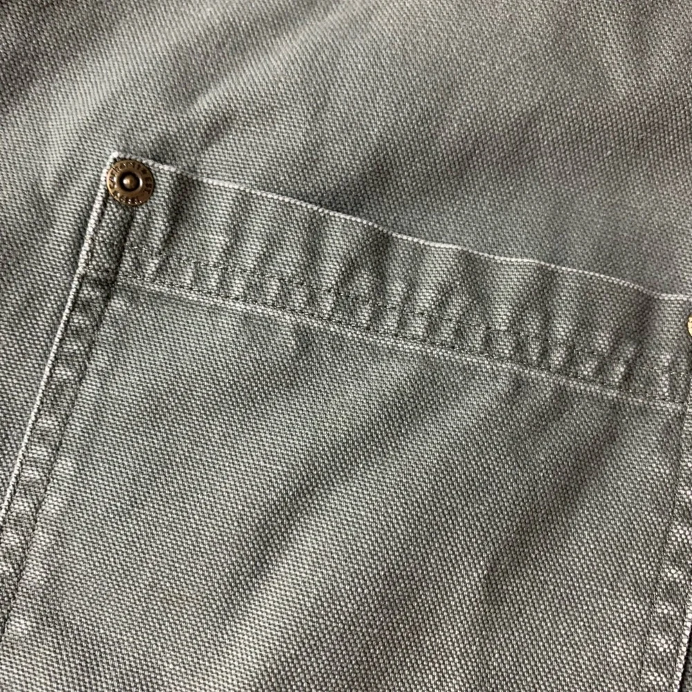 Vintage Carhartt Barn Jacket Khaki Green Cotton Canvas Flannel Lined Shacket - Picture 7 of 13